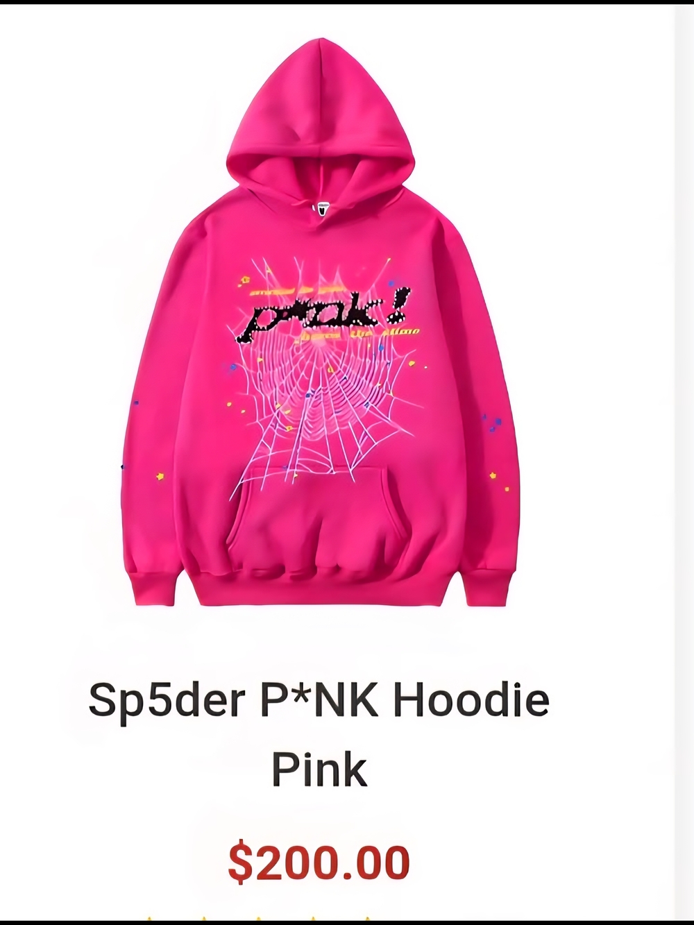 Sp5der P*NK Bright Pink Graphic Hoodie